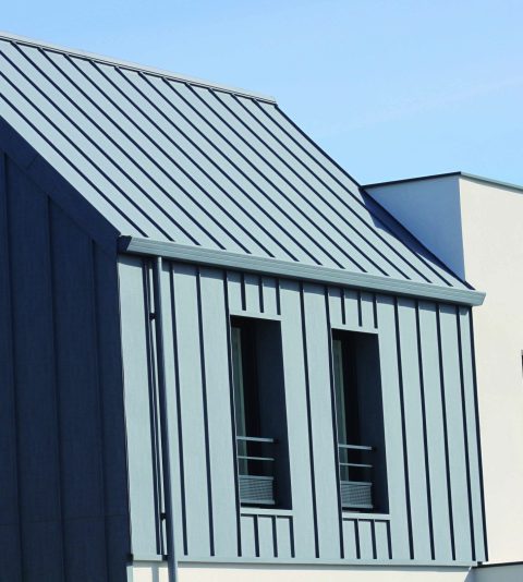 Façade résidentielle en aluminium à joint debout